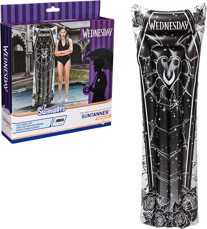 Swimways Wednesday Swim Tube Pool Float, Inflatable Pool Floats & Kids Pool Toys, Swimming Pool Accessories & Beach Essentials for Teens Aged 14 & Up