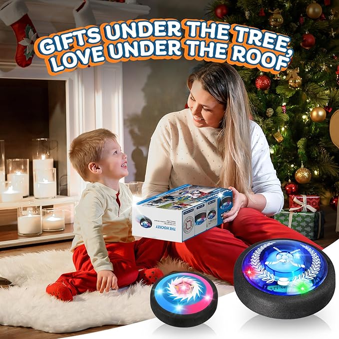 3-in-1 Hover Soccer Ball, Kids Toddler Hockey Set with LED Lights,Indoor Outdoor Toys for Kids, Soccer Gift for Boys 6-8 8-12, Birthday,Kids, Boys Girls Age 6, 7, 8, 9, 10, 11, 12