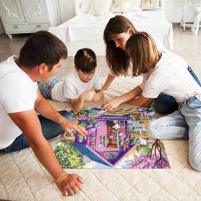 300 Piece Puzzles for Adults, Jigsaw Puzzles 300 Pieces for Adults Kids Ages 8-10 10-12 Spring Garden Puzzle Cat Jigsaw Puzzle 300 Pieces Puzzle Game Family Activity Nights Gift Toy 20.5x15in