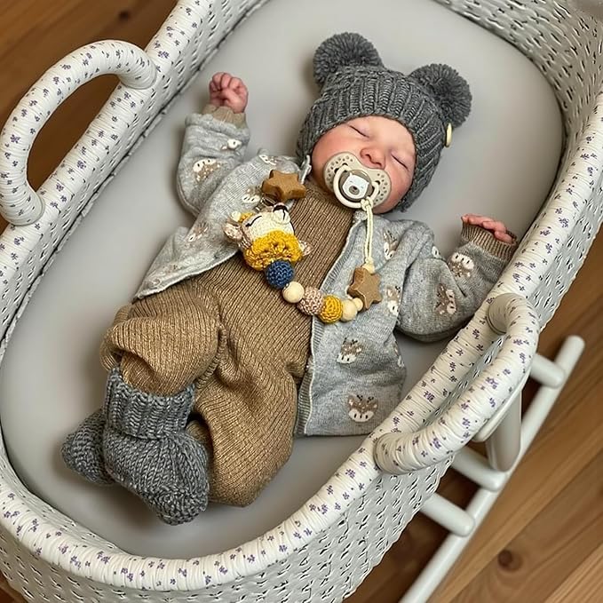 BABESIDE Lifelike Reborn Baby Dolls Boy, 17 Inch Poseable Full Vinyl Body Realistic Baby Doll, Real Life Newborn Baby Doll with Toy Accessories Gift Set for Kids Age 3+