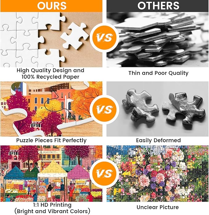 500 Pieces Puzzle for Adults–Beautiful Autumn Market Puzzle for Adults Elderly–Recycled Paper Jigsaw Puzzle 500 Piece–Glossy, Sturdy Pieces Challenging Family Game Great Gift Idea (20.5x15in)