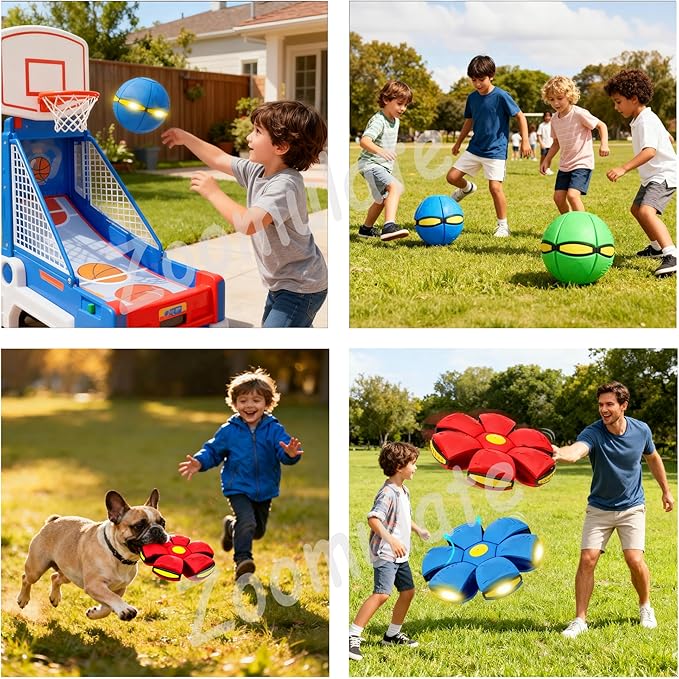 Magic Bouncy Ball Bouncing Ball Magic UFO Flying Disc Deformation Meta Ball Magic Flying Saucer Outdoor Play Toys Football Indoor Outdoor