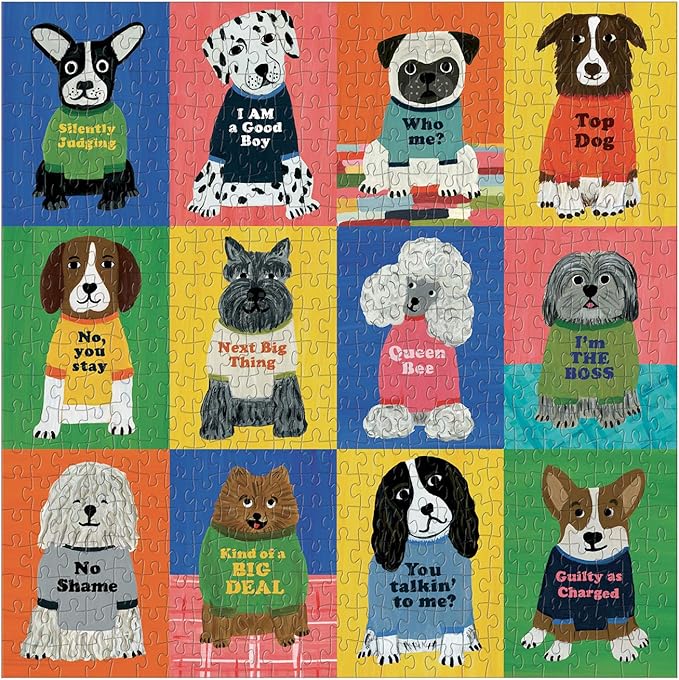 Galison Boss Dogs 500 Piece Family Puzzle Garden