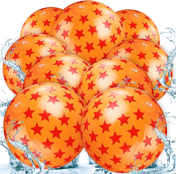 12 Pack Anime Beach Ball 8.5 in Inflatable Beach Balls Bulk for Kids & Adults Cartoon Swimming Pool Toys Pool Party Favors for Birthday Summer Outdoor