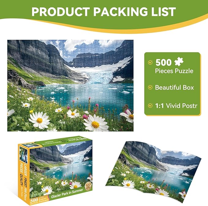 500 Piece Puzzle for Adults – Spring Ice Flower Jigsaw Puzzle – Youths & Adults Favorite Nature Puzzle – Birthday & Holiday Party Gift for Family– Funny and Relaxing – 20.5 x 15 in