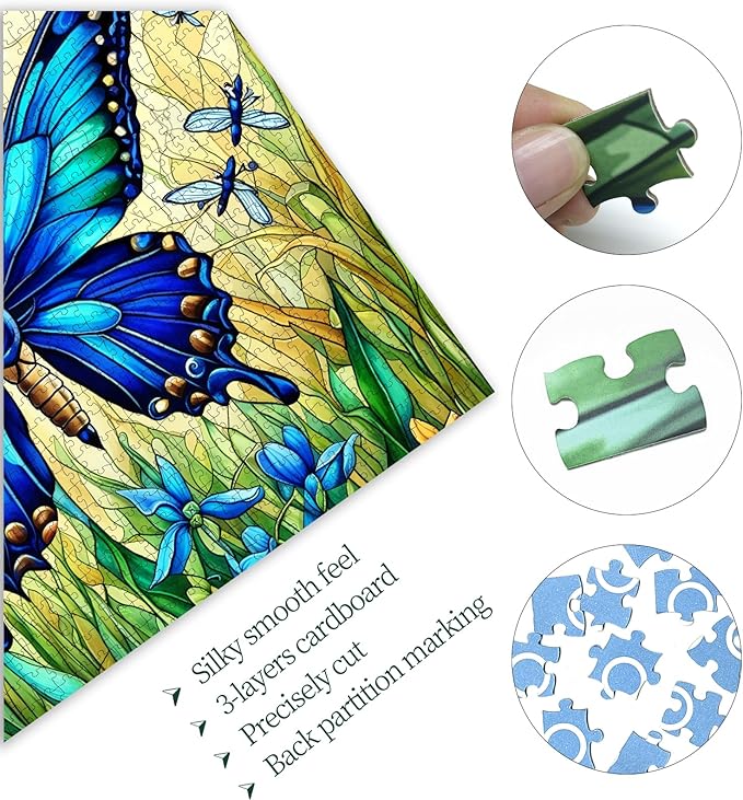 Butterfly Puzzles for Adults 1000 Pieces, Challenging Colorful Butterflies Jigsaw Puzzle Paper Art, Beautiful Funny Family Friends Game Night Difficult Jigsaw Game for Adult Gift (27.5 x 19.7)