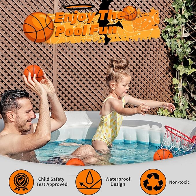 Amarlozn 5" Mini Foam Basketball Set, 3 PCS Orange, Ideal for Kids, Toddlers, Beach, Pool, Indoor & Outdoor Play