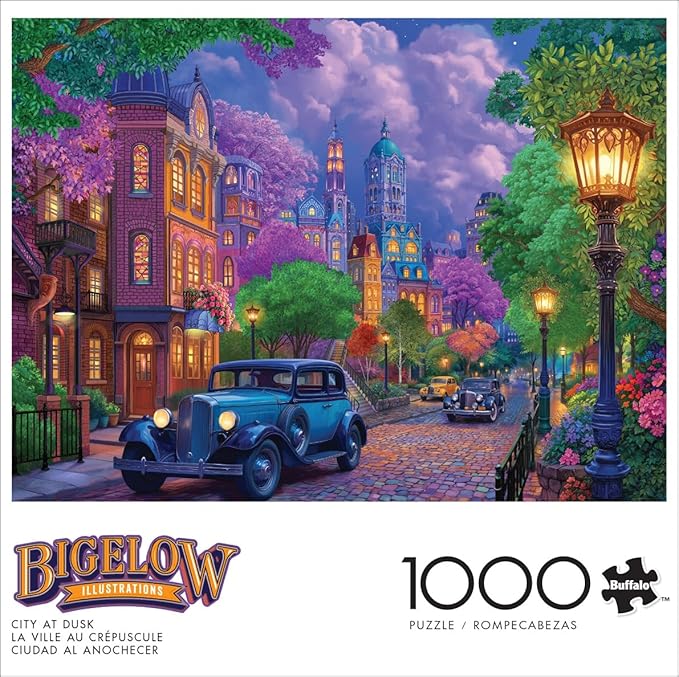 Buffalo Games - Bigelow Illustrations - Night and Day - City at Dusk - 1000 Piece Jigsaw Puzzle for Adults - Challenging Puzzle Perfect for Game Nights - Finished Size is 26.75 x 19.75