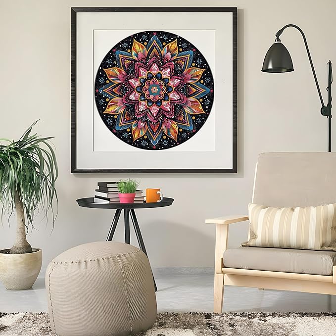 1000 Pieces Circular Mandala Jigsaw Puzzles, Round Puzzle Game Toys Gift 26.7" x 26.7" Q1168