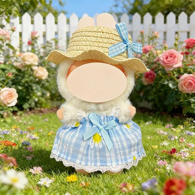 Ezcora 6 Sets Doll Clothes for 17cm Dolls, Fashion Outfit Collection with Hats & Accessories for 6.7 Inch Mini Doll, (No Dolls) (Casual Pastoral Style)