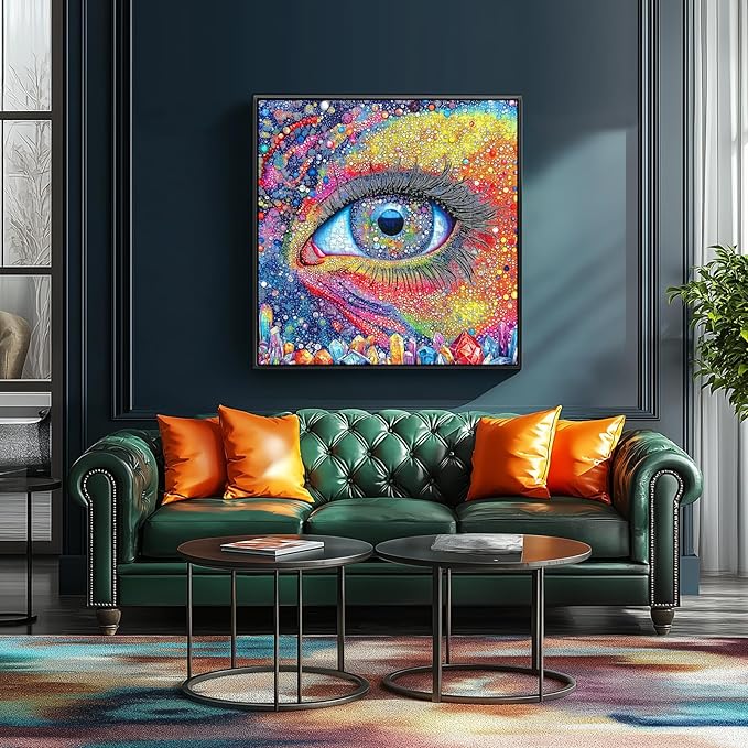Blueforest 500 Piece Jigsaw Puzzle for Adults - Abstract Rainbow Eye & Crystal Design | Challenging Art Puzzle for Relaxation & Creativity (20x20 Inches)