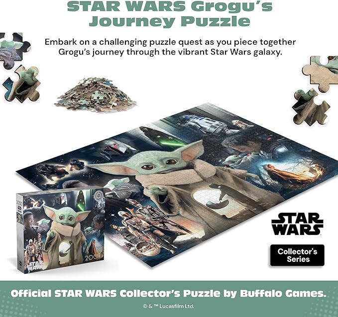 Grogu’s Journey Star Wars™ 2000 Piece Puzzle – Buffalo Games Silver Select Premium Jigsaw Puzzle for Adults with Foil Accents, Reference Poster & Giftable Box