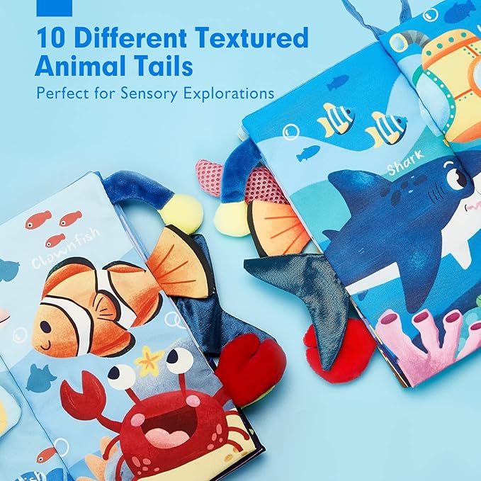 hahaland Baby Books 0-6 Months, Infant Tummy Time Toy Baby Toys 6 to 12 Months Touch Feel Book Baby Gifts for Boy Girl 0-3 Months Learning Toy Baby Birthday Easter Basket Stuffers(Single)