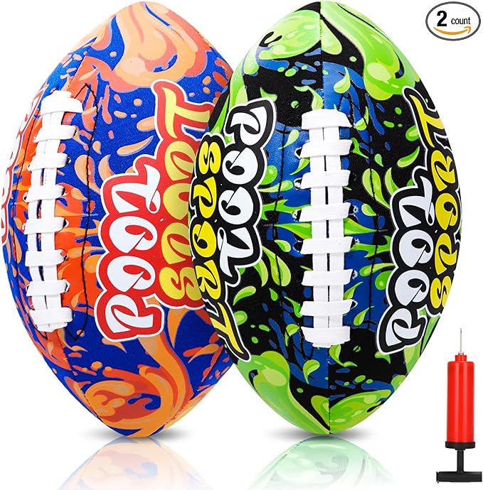 2 Pieces Water Football for Kids 9 Inch Swimming Pool Waterproof Outdoor Beach Football Pool Game for Kids Teens Adults