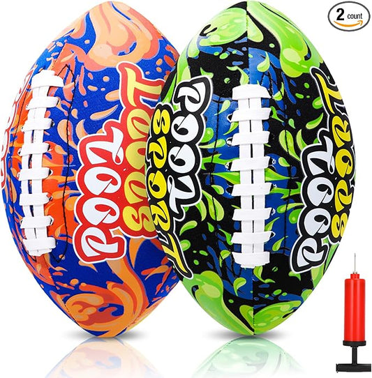 2 Pieces Water Football for Kids 9 Inch Swimming Pool Waterproof Outdoor Beach Football Pool Game for Kids Teens Adults