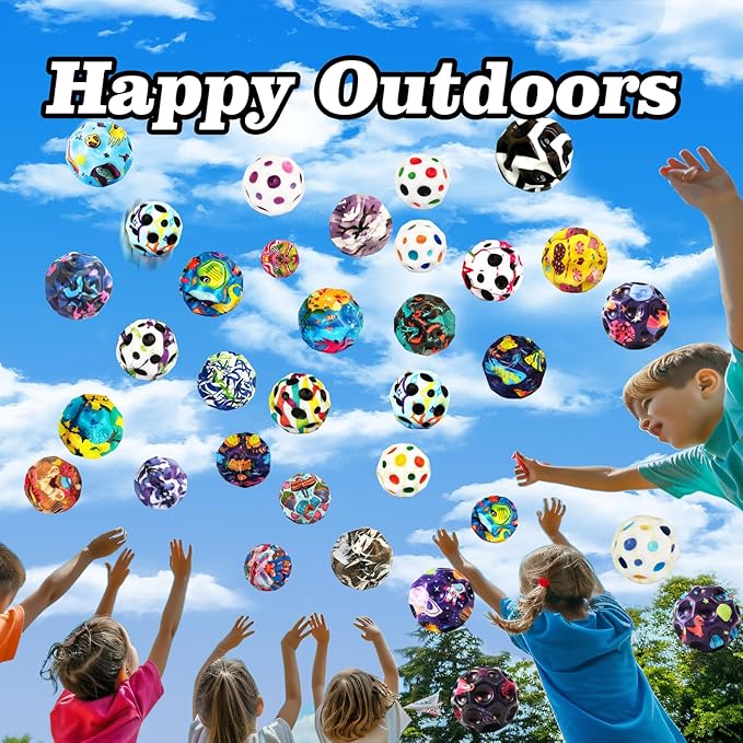 6 Pack Astro Jump Ball, Multicolored Spaceballs, Super High Bouncing Lightweight for Children, Bouncy Balls, Jumping Toy for Stress Relief