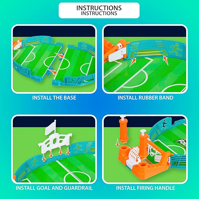 EXPRESSIONS Tabletop Soccer Game - Portable Soccer Fun w/ 4 Balls Included - Table Top Soccer Goal & Tiny Soccer Balls, Hand Soccer Training Soccer Goal Toy
