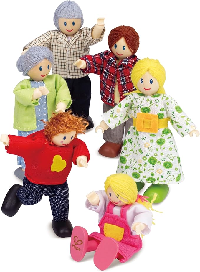 Hape Happy Family Dollhouse Set Award Winning Doll Family Set, Unique Accessory for Kid’s Wooden Dolls House.