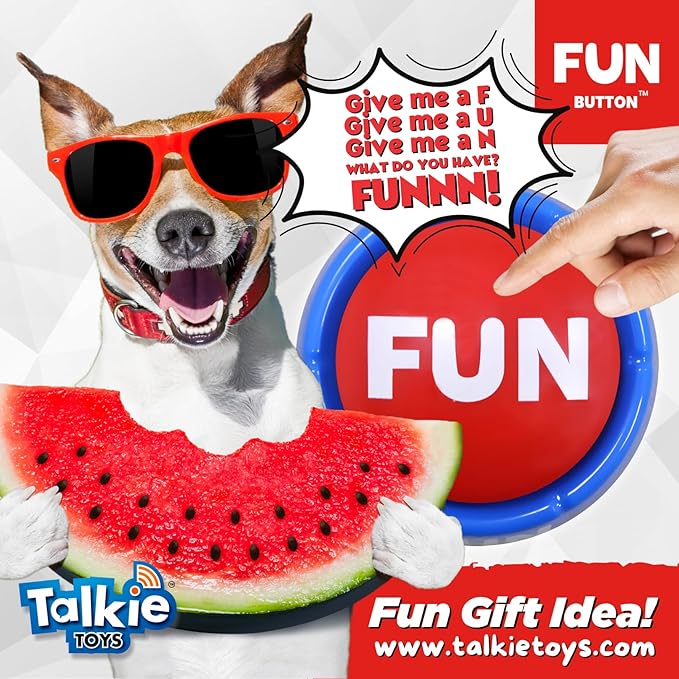 Talkie Toys Products Fun Button - Features Hilarious Fun Phrases – Talking Button for Stress Relief, Funny Gifts and More