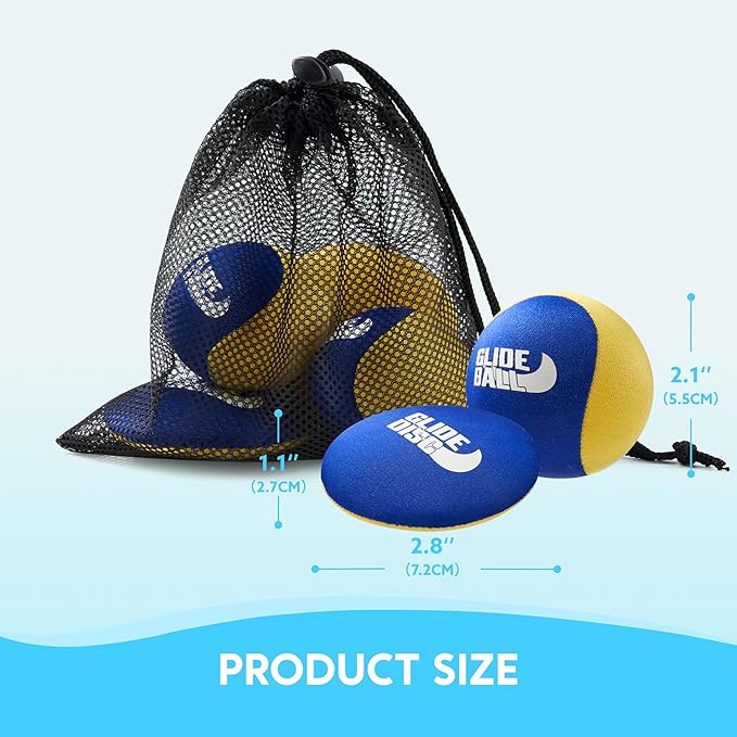 SYNCFUN 4 Pcs Skip Water Balls,Splash Water Bouncing Balls with Mesh Bag, Beach Toys for Kids, Pool Toys for Friends and Family, Fly Swimming Game Adults, Boys,Teens, Great for All Ages