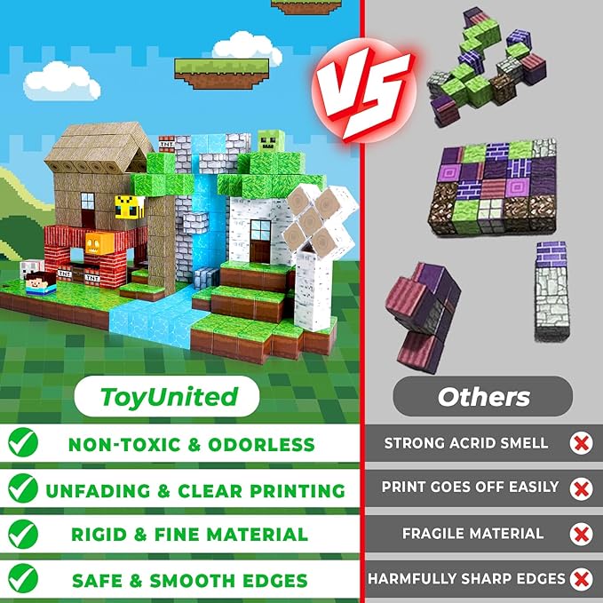 Magnetic Blocks-100PCS Magnetic Building Blocks Magnet Cube Toys Stacking,Build Forest World Set,STEM Montessori Sensory Toys for Kids Boys Girls Age 3 4 5 6 7 8 9 10 Easter Birthday Gift
