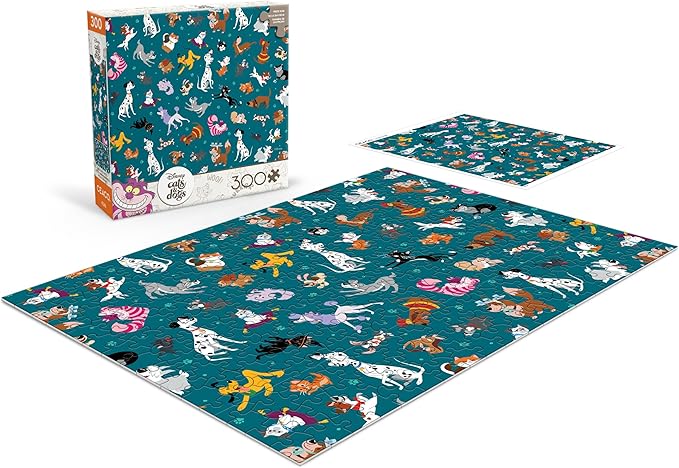 Ceaco - Disney Cats and Dogs - Pets Collage - 300 Piece Puzzle for Adults - Challenging and Perfect for Game Nights - Finished Puzzle Size 21.25 x 15