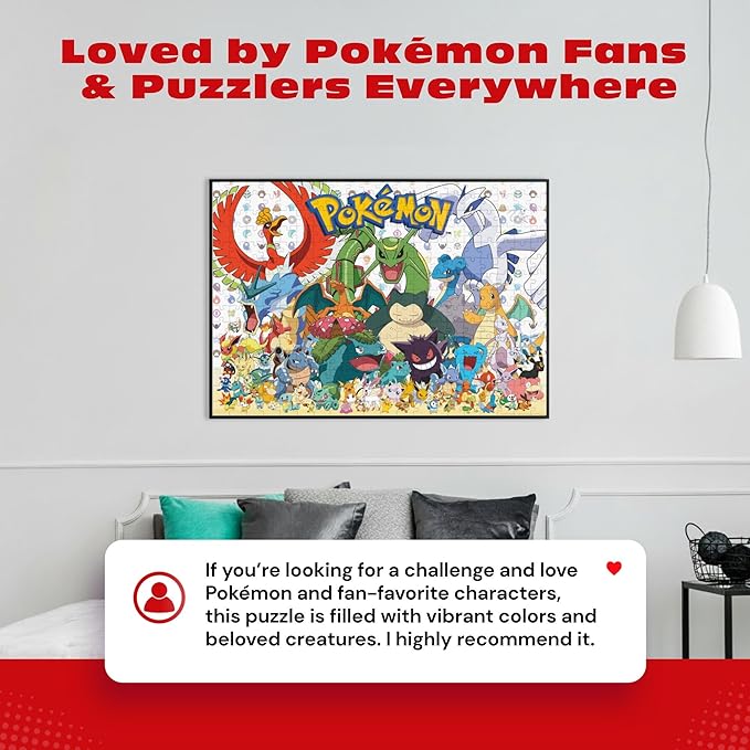 Buffalo Games - Pokémon - Fan Favorites - 300 Piece Jigsaw Puzzle for Adults - Vibrant Jigsaw Puzzles with Oversized Pieces - Finished Size 21.25 x 15.00