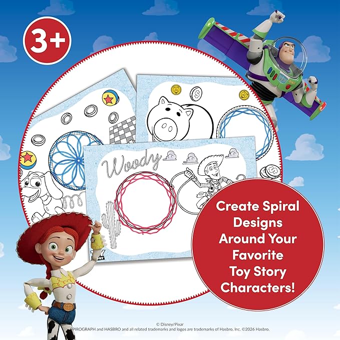 Spirograph Disney Jr. Toddler Arts and Crafts, Drawing Art Kit, Toddler Activities, Drawing Pad, Jumbo Gears, Washable Markers, Unleash Your Child Inner Artist, Ages 3+