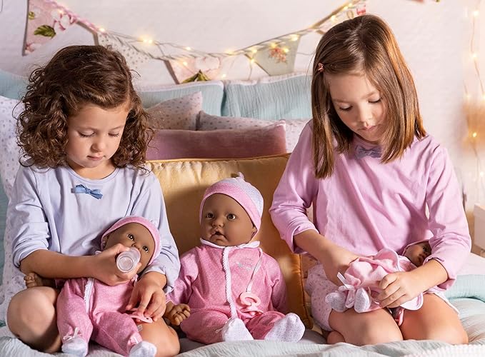 La Baby African American 11-inch Small Soft Body Baby Doll | JC Toys - La Baby | Washable |Removable Pink Floral Outfit w/Hat, Pacifier & Blanket | for Children 12 Months +