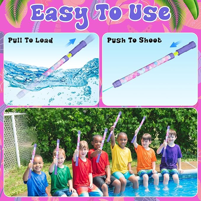 12 Pcs Mermaid Party Favors, 15'' Water Guns Bulk for Kids Water Squirt Blasters Guns, Summer Activity Swimming Pool Backyard Beach Outdoor Toys for Kids Adults, 39 ft Range Shooter