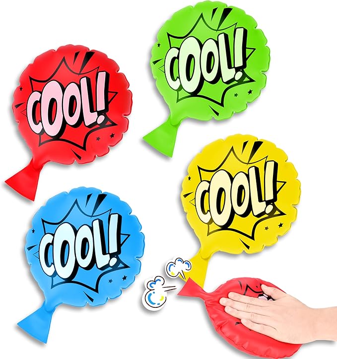 4 Pack Whoopee Cushion for Kids, 8" Large Party Favor, Woopee Cushion Funny Prank Gag Novelty Gift and Toy for Kids, White Elephant Gifts for Adults