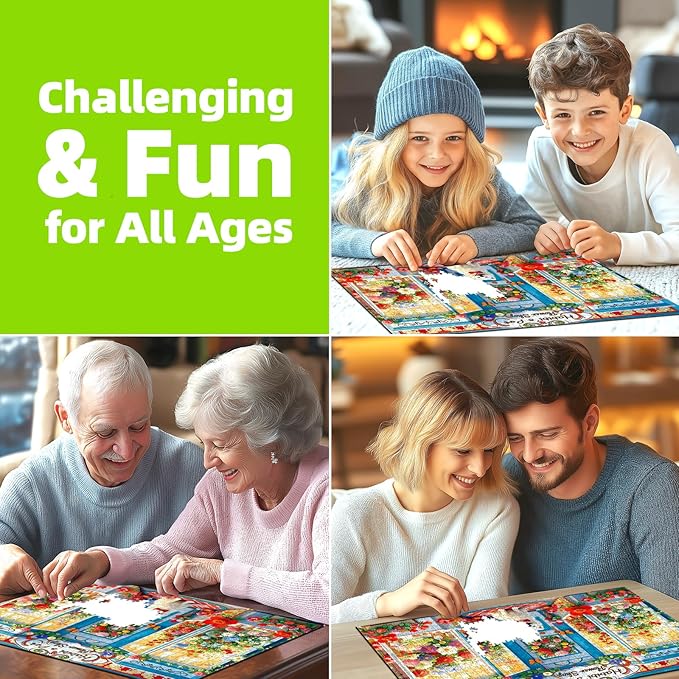 Spring Flower Shop 1000 Piece Puzzles for Adults Clearance, Fun Spring Puzzles for Adults 1000 Pieces with HD Print & Poster, 27.5" X 19.7" Dust Free, for Gifts Halloween Christmas Family Games