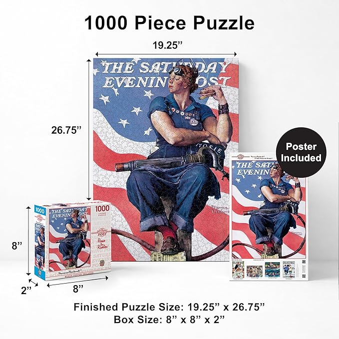 MasterPieces 1000 Piece Jigsaw Puzzle For Adults, Family, Or Youth - Rosie The Riveter - 19.25"x26.75"