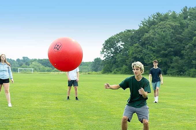 Wicked Big Sports Little Kids Kickball-Supersized Kickball Outdoor Sport Tailgate Backyard Beach Game Fun for All, Original Version, red