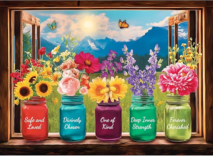 Puzzles for Adults 500 Pieces,Beautiful Glass Vase Puzzle for Adults 500 Pieces,Spring Flowers Jigsaw Puzzles for Seniors, Perfect for Game Nights Giving Puzzles,20.5x15 in