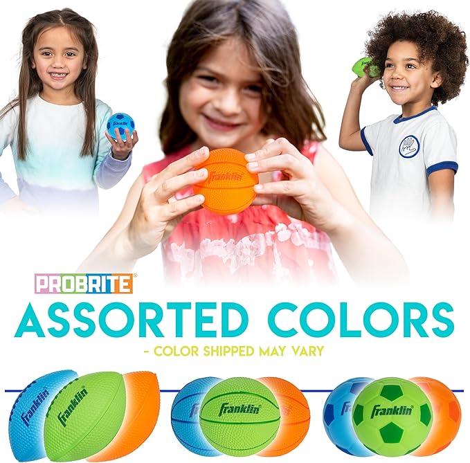 Franklin Sports Kids Foam Sports Balls - Indoor + Outdoor Soft Foam Toy Balls for Kids - Perfect Backyard + Practice