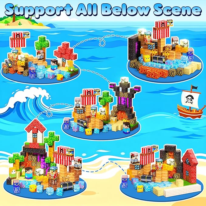 Magnetic Blocks, 208PCS Magnetic Building Blocks, Magnetic Cubes for Kids 4-8, Sensory Toy for STEM Constructions Magnetic Blocks for Boys Girls Age 3+, Holiday Birthday Gifts