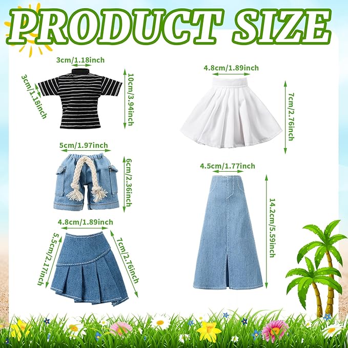 Bencailor 8 Pieces Summer Doll Clothes for 11.5 Inch Doll Accessories Sweaters Denim Pant Regular Outfit Clothing for Girls(Shirt)