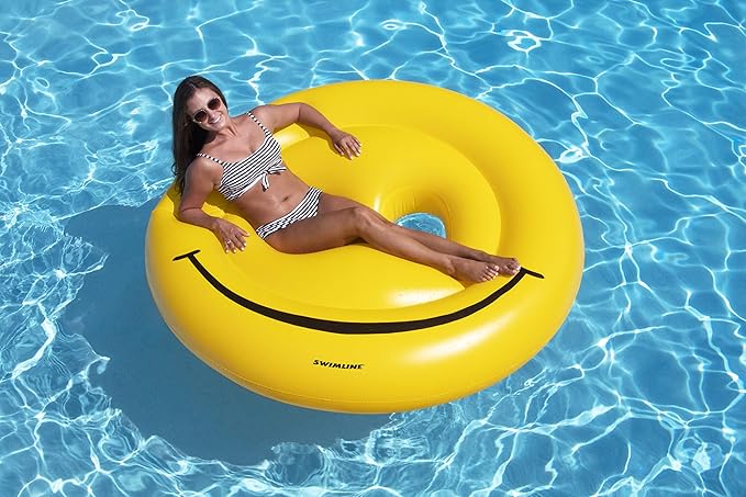 Swimline Smiley Face Pool Float , Yellow