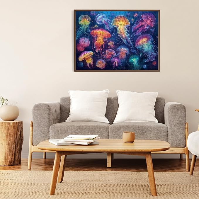 500 Piece Puzzle for Adults – Ocean Jellyfish Puzzle 500 Pieces for Adult Elderly Puzzle Game – Fun & Challenging Family Game Gift Toy for Friends and Family (20.5 x 15 in)