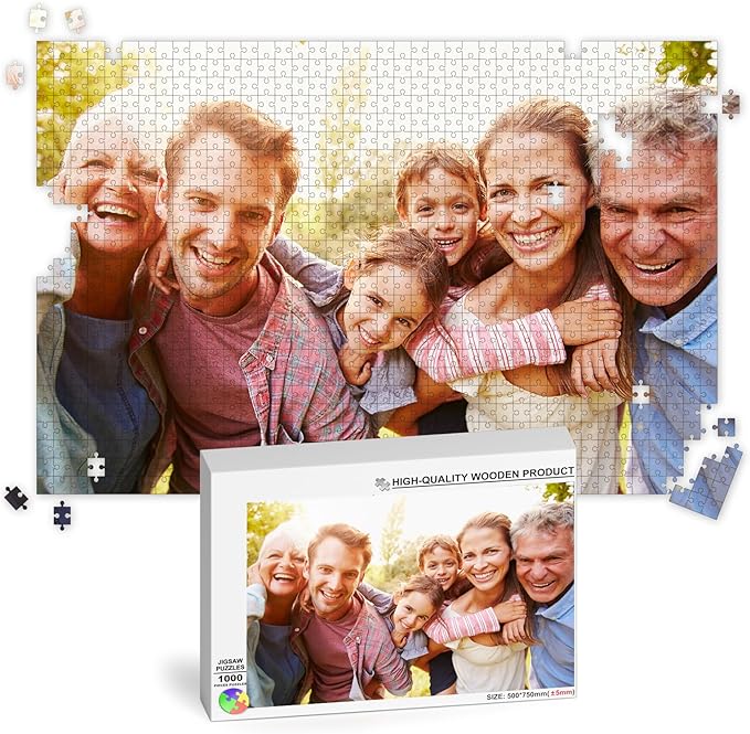 Make a Puzzle from a Photo, Personalized Jigsaw Puzzles 1000 Pieces, Picture Puzzle Custom for All Ages, Perfect for Christmas and Family Fun, Make Your Picture Puzzles with RoyAroma (29.5 * 19.5 in)