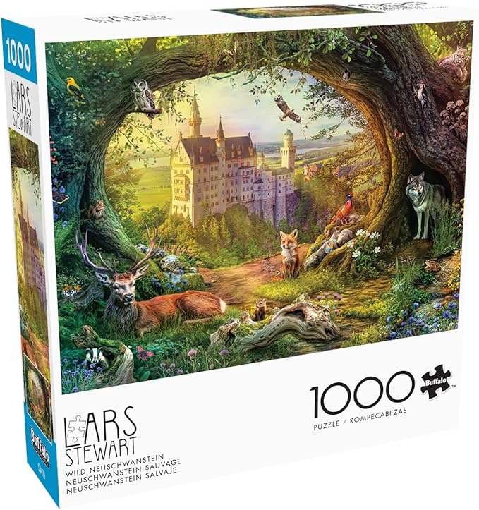 Buffalo Games – 1000 Piece Jigsaw Puzzle - Wild Neuschwanstein - Lars Stewart - Signature Collection Colorful Puzzle for Adults – Precision-Cut Pieces, Beautiful Artwork