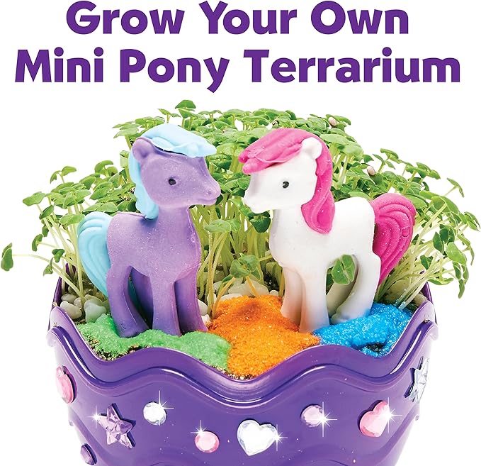 Creativity for Kids Mini Garden: Pony Terrarium Kit - Horse Gifts for Girls, Crafts for Kids and Girl Toys, Easter Basket Stuffers and Birthday Gift Ideas (Ages 6+)