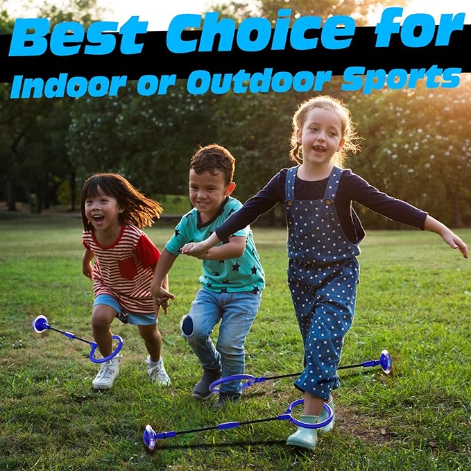 Ankle Skip Ball for Kids, Girls Toys Age 5 6 7 8 9 10 Years, Birthday Gift for Girls and Boys, Foldable Colorful Flash Wheel Skip Ball, Sports Fitness Toys for Kids & Adults