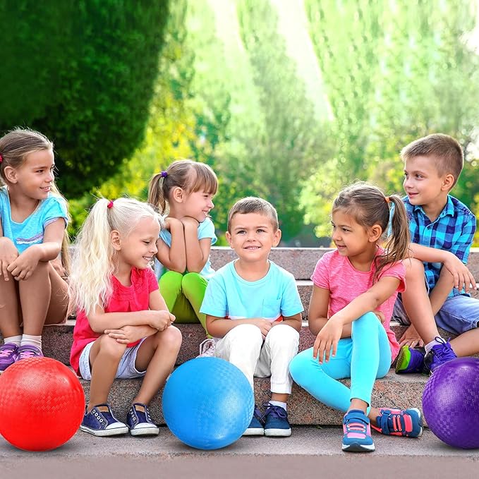Macarrie 20 Pcs Playground Balls 6 Inches Dodgeball Kick Balls for Kids Adults Colorful Inflatable Balls Handballs Soccer Basketball Handball Games Camps Schools Outdoors