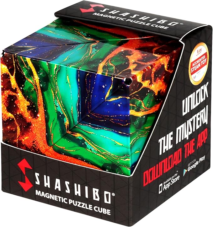 Shashibo DODECA Shape Shifting Box - STEM Fidget Toy with Ultra Strong Magnets - Sensory Puzzle Cube Transforms Into 100+ Shapes, Easter Basket Stuffers Gift for Kids, Teens, and Adults (Infinity)