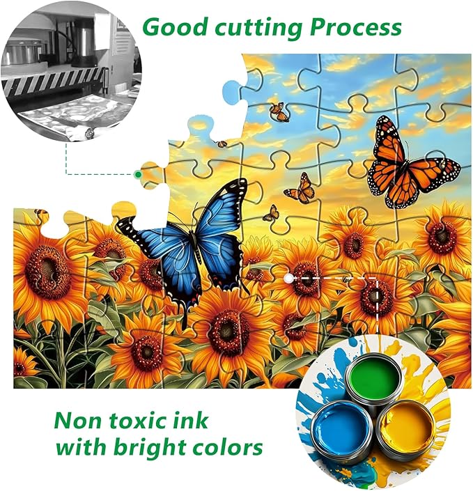 Blueforest 6 Pack Large Piece Jigsaw Puzzles for Seniors, 36 Pieces Easy Grip Puzzles with 1:1 Reference Poster, 11.8"x8.6" Dementia Puzzles for Elderly, Brain Exercise Gifts