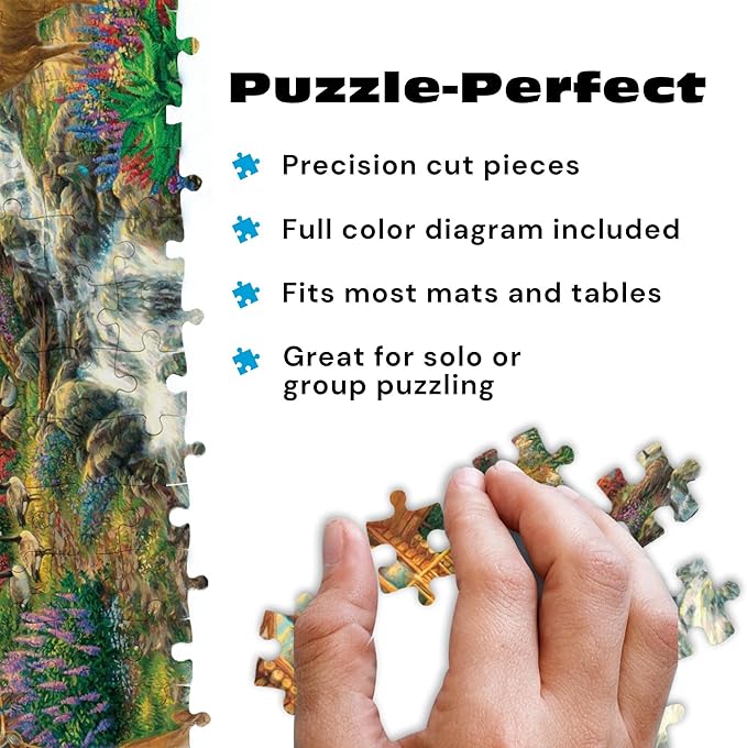 Buffalo Games - Alpine Serenity - Chuck Pinson - 1000 Piece Autumn Jigsaw Puzzle for Adults - Fall Mountain Cabin Scene - Challenging Puzzle for Game Nights - Finished Size 26.75 x 19.75 - Made in USA