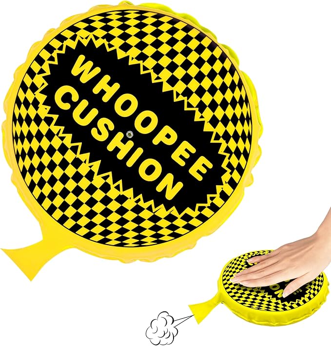 Whoopie Cushion, 9" Woopie Cushion, Self Inflating Whoopee Cushion, Woopy Cushion Fart Bag for Boys and Girls, Goodie Bag Stuffers Makes Gas Sounds, Novelty Prank Gag White Elephant Gifts