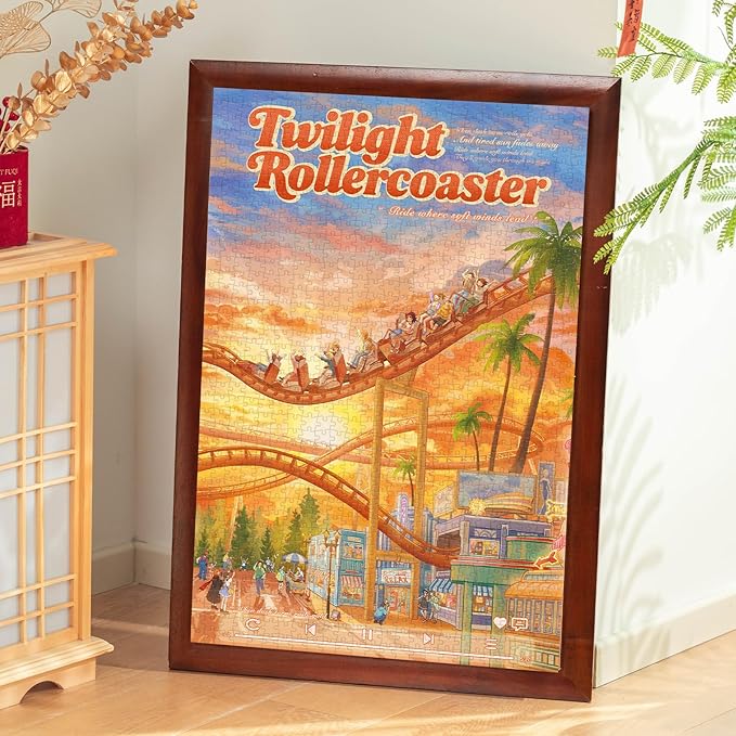 MOMIBOOK Puzzles for Adults 1000 Pieces Jigsaw Puzzles of Sunset Speedster, Painting Image Difficult Challenging Hard Impossible Puzzle Unique Funny Party Christmas Birthday Gifts